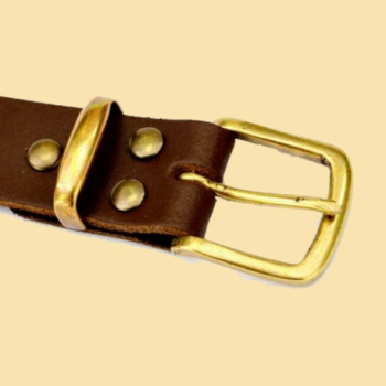 Klassischer Gürtel 3 cm - Spaltleder - braun - schwerthalter - Schnalle eckig